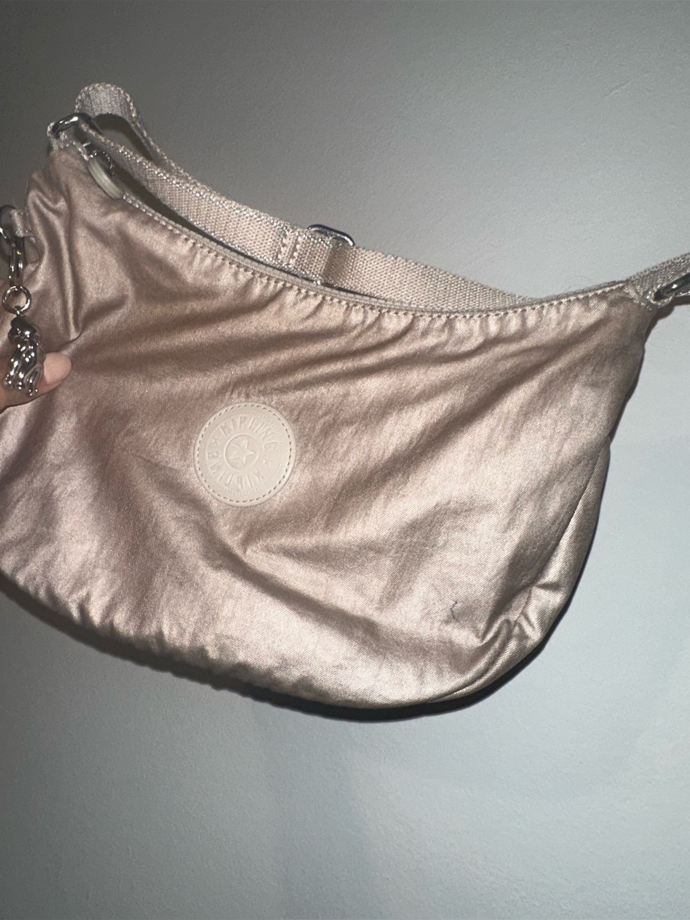Kipling Metallic Rose Gold Shoulder Bag